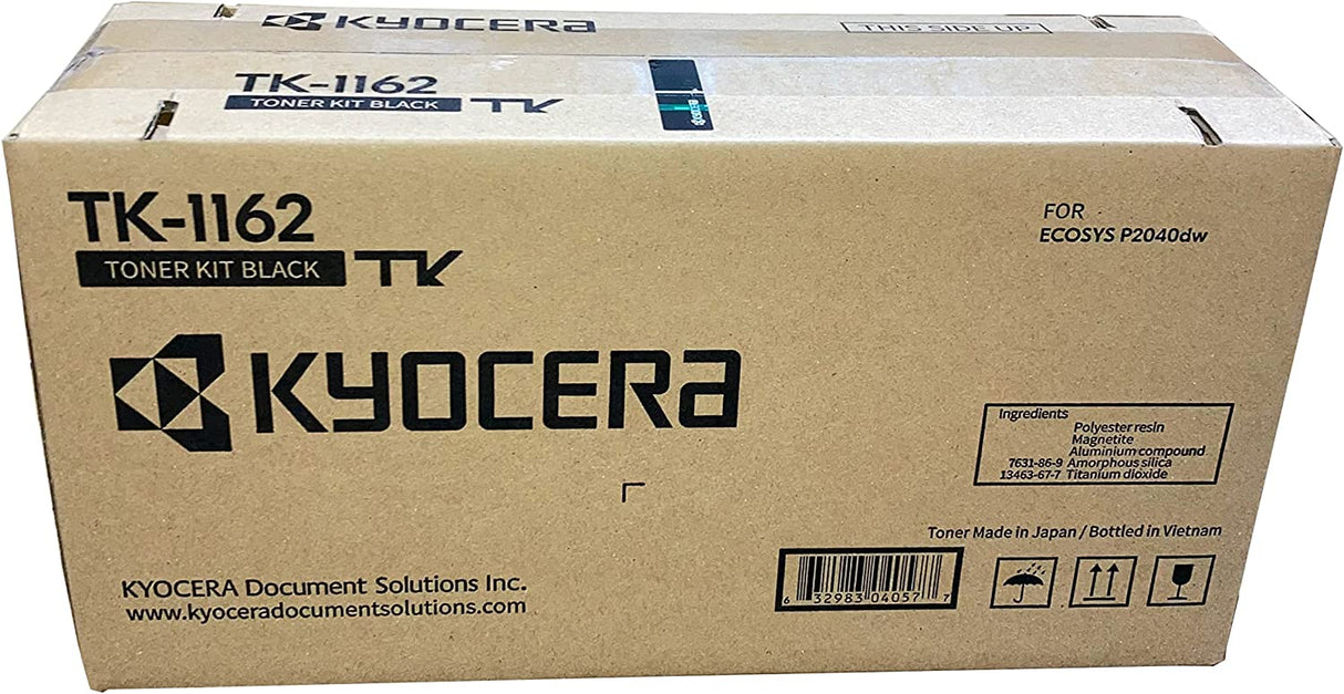 Kyocera TK-1162 Black Toner Cartridge for P2040dw / P2040dn Laser Printers, Up to 7,200 Pages, Genuine Kyocera (1T02RY0US0)