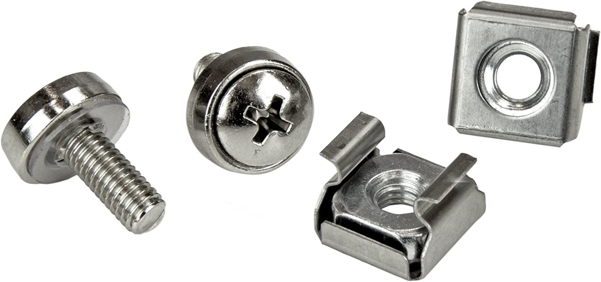 StarTech.com M5 Mounting Screws and Cage Nuts for Server Rack Cabinet - Pack of 100 Server Rack Screws (CABSCREWM52) 100x M5 Silver Cage Nuts and Mounting Screws