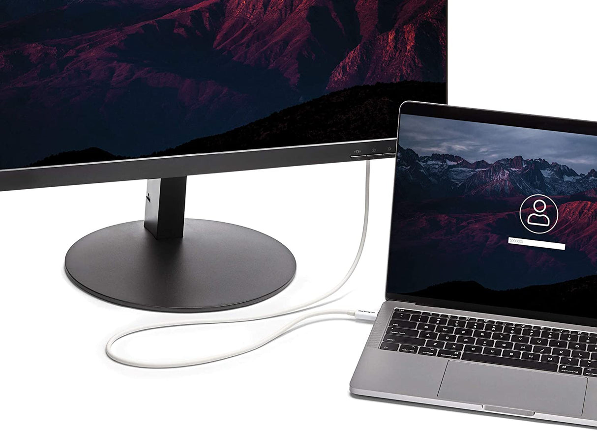 StarTech.com 20Gbps Thunderbolt 3 Cable - 3.3ft/1m - White - 4k 60Hz - Certified TB3 USB-C to USB-C Charger Cord w/ 100W Power Delivery (TBLT3MM1MW),20Gbps - White 3ft 20Gbps | White