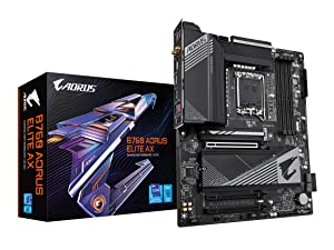 GIGABYTE B760 AORUS Elite AX (LGA 1700/ Intel/ B760/ ATX/ DDR5/ Triple M.2/ PCIe 4.0/ USB 3.2 Gen2X2 Type-C/WiFi 6E/ 2.5GbE LAN/Q-Flash Plus/PCIe EZ-Latch/Gaming Motherboard) B760 B760 AORUS ELITE AX Bundle