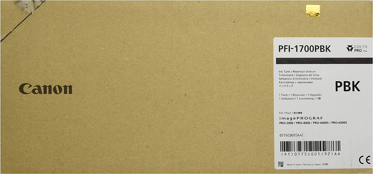 CANON IMGPROGRAF PRO2000, PFI1700 XHI PHOTO BLACK