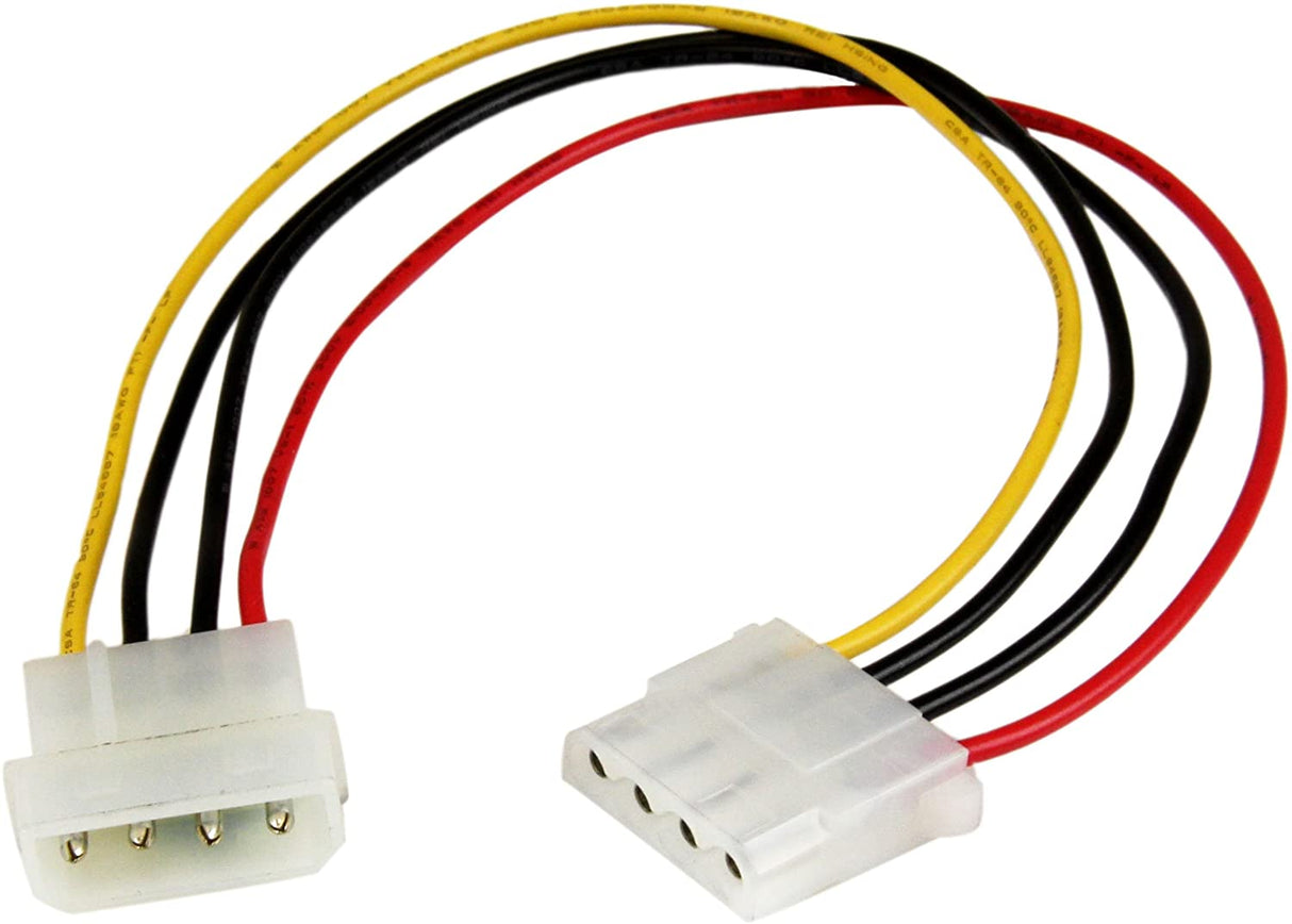 StarTech.com 12in Molex LP4 Power Extension Cable M/F - 4 pin Molex Power Connector - 4 pin Power Extension Cable - LP4 Power Cable (LP4POWEXT12)