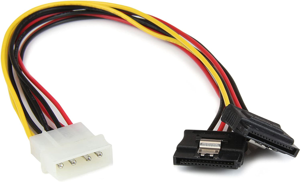 StarTech.com 12in LP4 to 2x Latching SATA Power Y Cable Splitter Adapter - 4 Pin LP4 to Dual SATA Y Splitter (PYO2LP4LSATA)