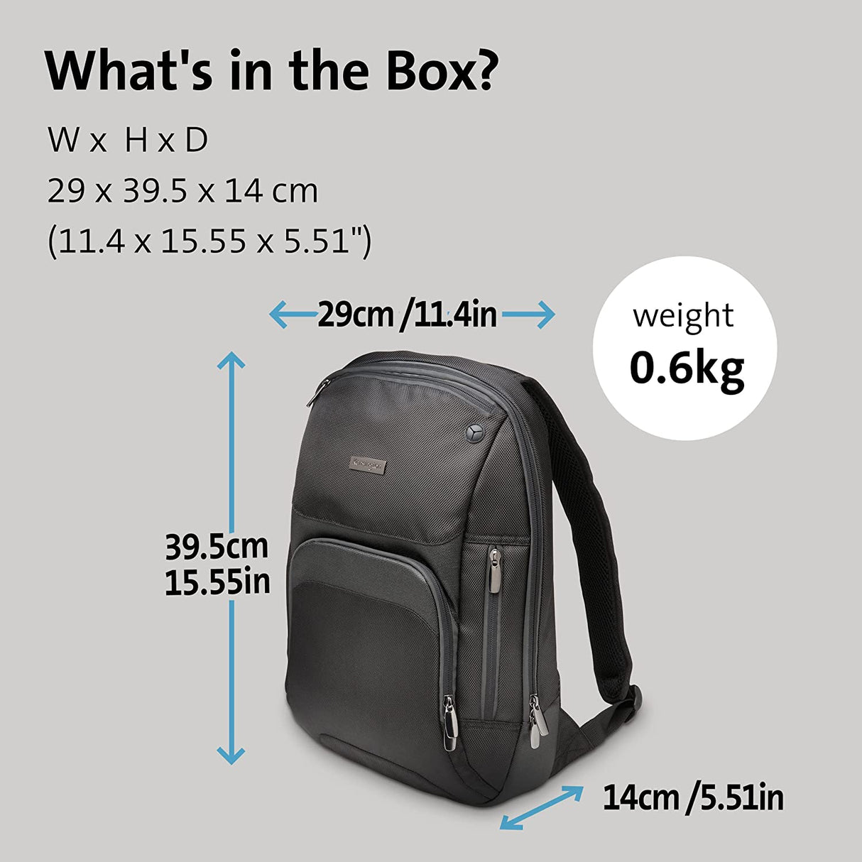 Kensington Triple Trek Slim Backpack for MacBooks, Chromebooks, Tablets & Ultrabooks up to 13-Inch-14-Inch (K62591AM), Black