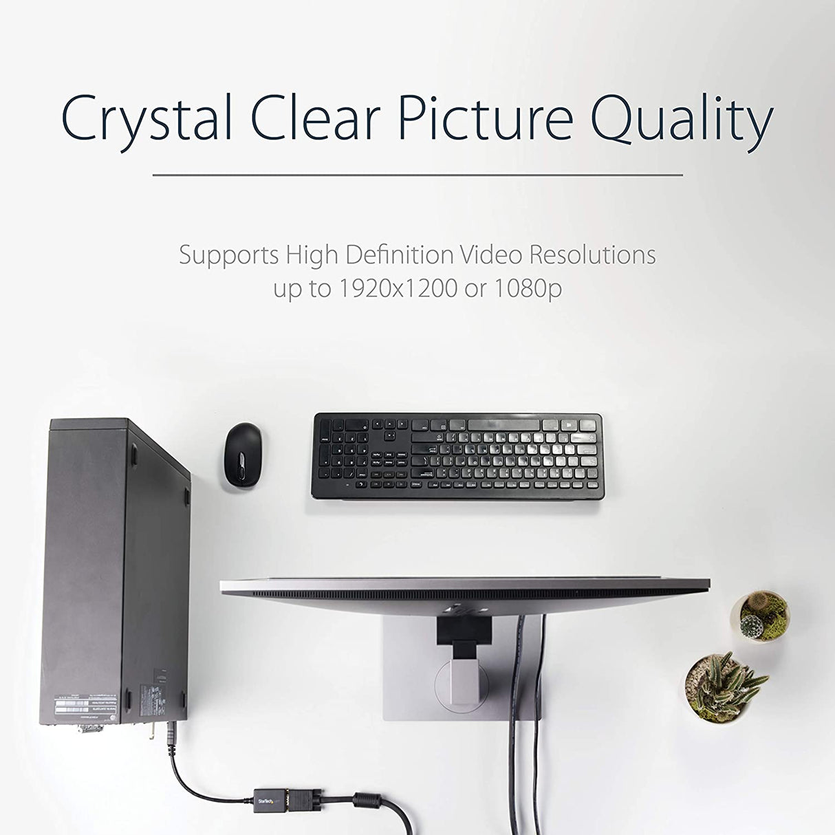 StarTech.com DisplayPort to VGA Adapter - Active DP to VGA Converter - 1080p Video - DisplayPort Certified - DP/DP++ Source to VGA Monitor Cable Adapter Dongle - Latching DP Connector (DP2VGA2) 8 inches