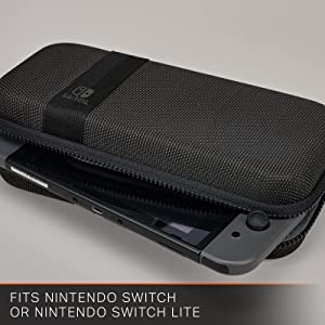 PowerA Protection Case with Kevlar for Nintendo Switch or Nintendo Switch Lite, Tough, Protective Case, Gaming Case, Console Case - Nintendo Switch Protection Case Kevlar Black