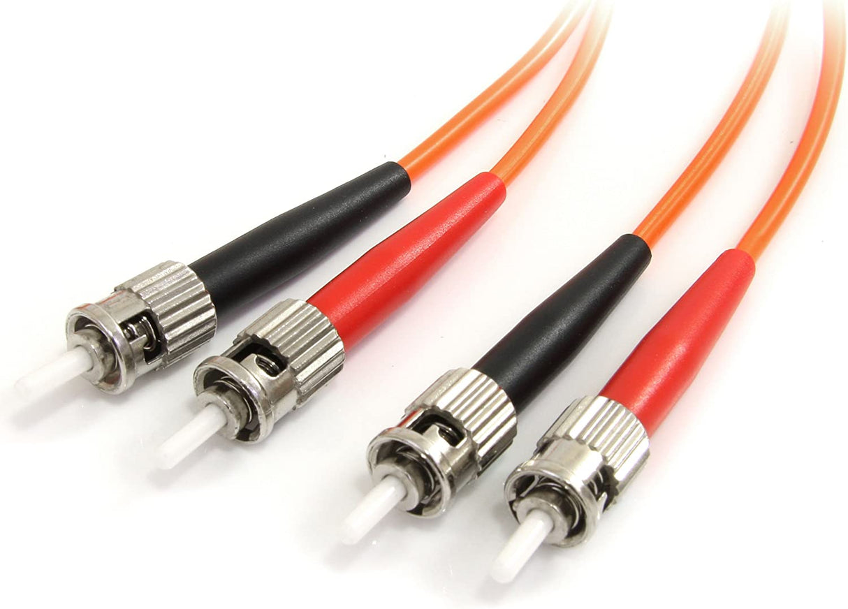 StarTech.com 1m Fiber Optic Cable - Multimode Duplex 62.5/125 - LSZH - ST/ST - OM1 - ST to ST Fiber Patch Cable (FIBSTST1)