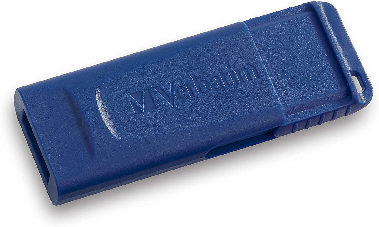 Verbatim 128GB USB 2.0 Flash Drive - Cap-Less & Universally Compatible - Blue 0 Count (Pack of 1) Standard Packaging