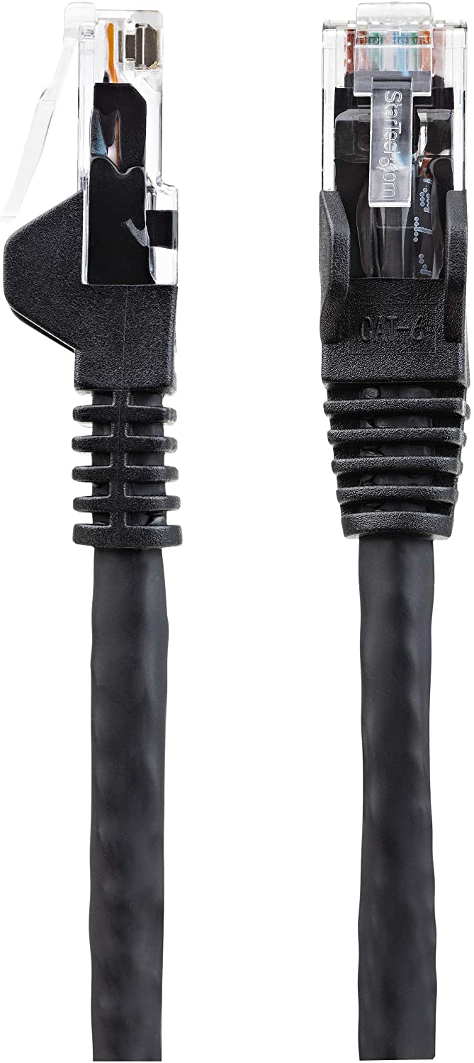 StarTech.com 25ft (7.6m) CAT6 Ethernet Cable - LSZH (Low Smoke Zero Halogen) - 10 Gigabit 650MHz 100W PoE RJ45 UTP Network Patch Cord Snagless w/Strain Relief - Black CAT 6 ETL Verified (N6LPATCH25BK) 25 ft Black