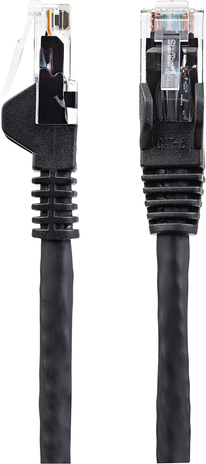 StarTech.com 35ft (10.7m) CAT6 Ethernet Cable - LSZH (Low Smoke Zero Halogen) - 10 Gigabit 650MHz 100W PoE RJ45 UTP Network Patch Cord Snagless w/Strain Relief, Black CAT 6 ETL Verified (N6LPATCH35BK) 35 ft Black