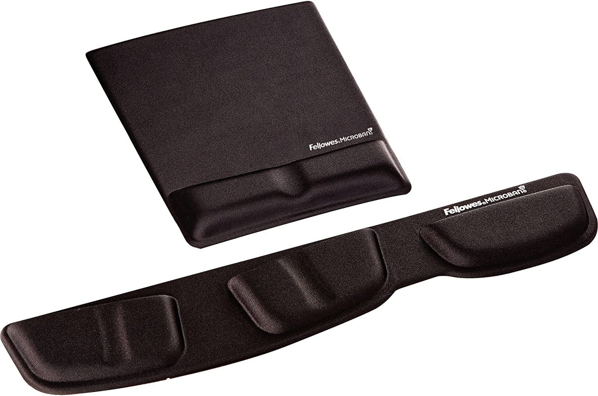 Fellowes Mouse Pad/Wrist Support with Mircoban Protection, Black (9181201) Black Single