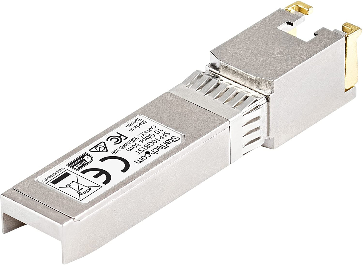StarTech.com Cisco SFP-10GB-TC Compatible SFP+ Module - 10GBASE-T - SFP to RJ45 Cat6/Cat5e - 10GE Gigabit Ethernet SFP+ - RJ-45 30m - Cisco Firepower, ASR1000, ASR9000 (SFP10GBTCST)