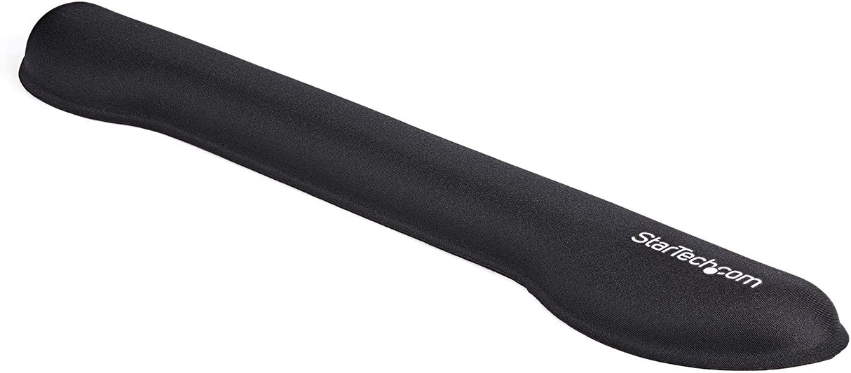 StarTech.com Foam Keyboard Wrist Rest for Ergonomic Typing Support - Padded Non-Slip Keyboard Cushion - Laptop or Desktop Computer Keyboard Wrist, Hand & Arm Rest - Soft Black Nylon Rest Pad (WRSTRST)
