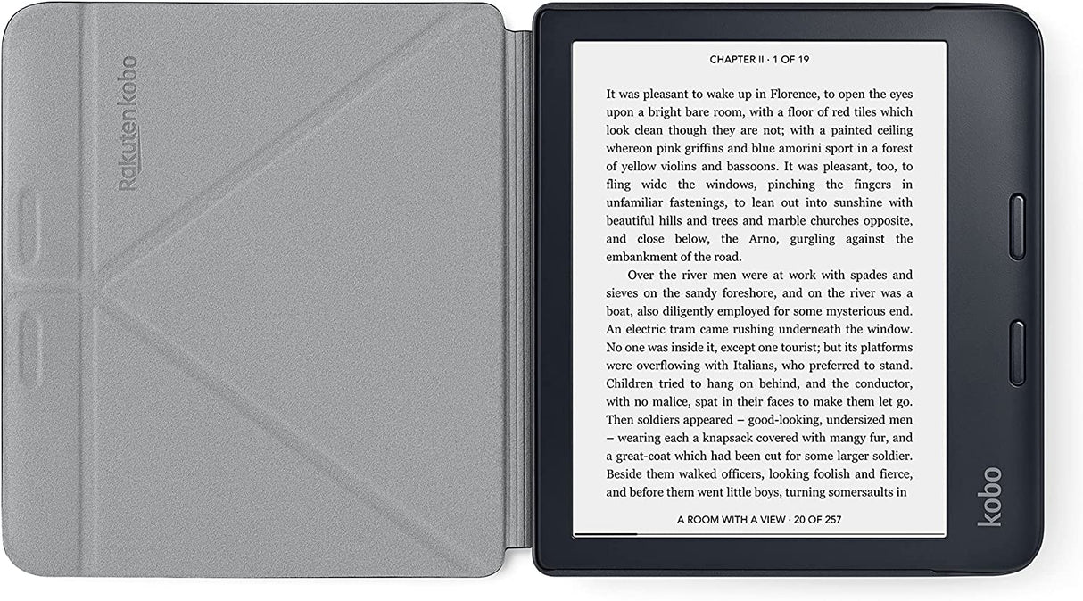 Kobo Libra 2 SleepCover Case | Black | Sleep/Wake Technology | Built-in 2-Way Stand | Vegan Leather | Compatible with 7” Kobo Libra 2 eReader