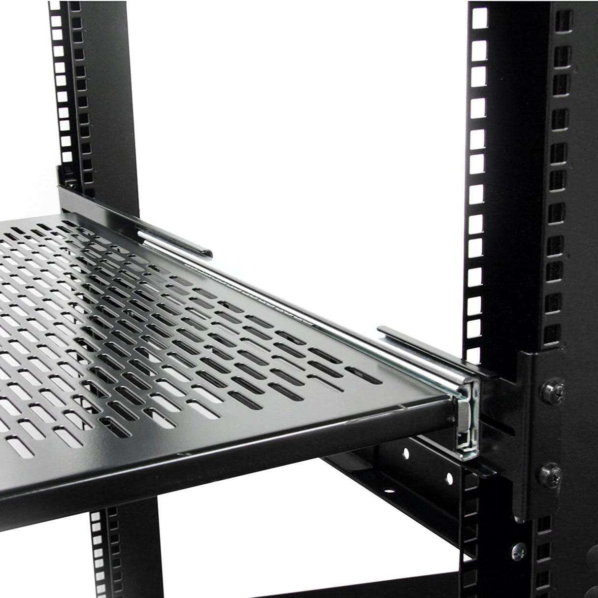 StarTech.com 2U Sliding Server Rack Mount Shelf - 20 to 30in Adjustable Mounting Depth - Vented - 50lb - Heavy Duty Universal 19” Rack Shelf for Equipment Rack - 24in Deep (UNISLDSHF19) 3.5" x 18.9" x 24" 50 lbs | Vented