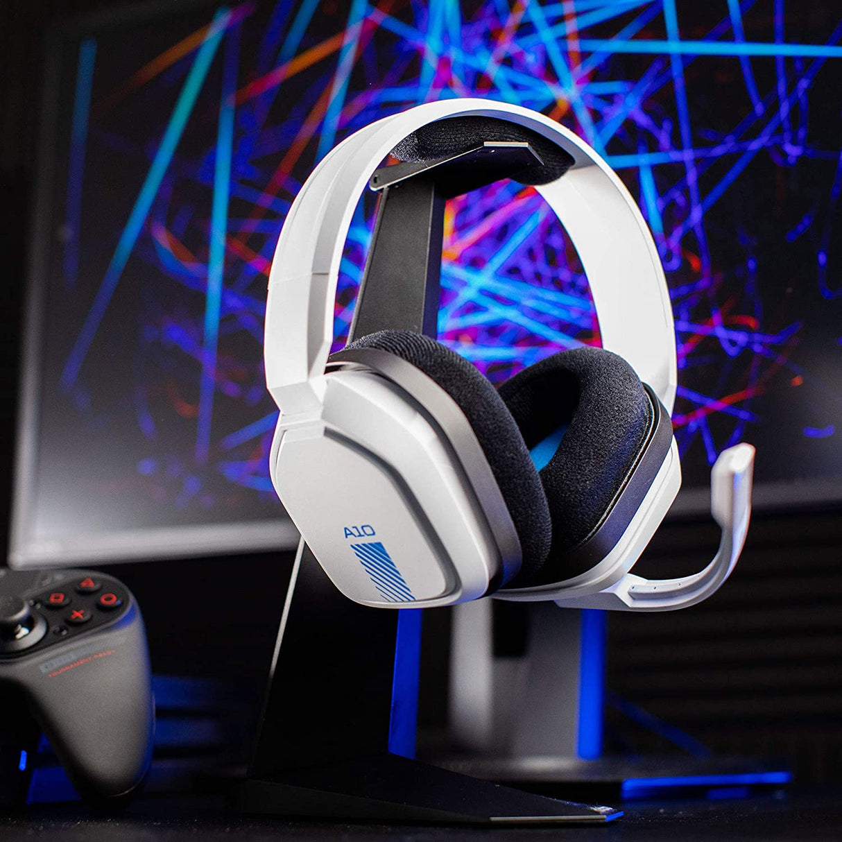 ASTRO Gaming A10 Wired Gaming Headset, Lightweight and Damage Resistant, ASTRO Audio, 3.5 mm Audio Jack, for Xbox Series X|S, Xbox One, PS5, PS4, Nintendo Switch, PC, Mac- White/Blue White Gen 1 Playstation/PC Headset Only