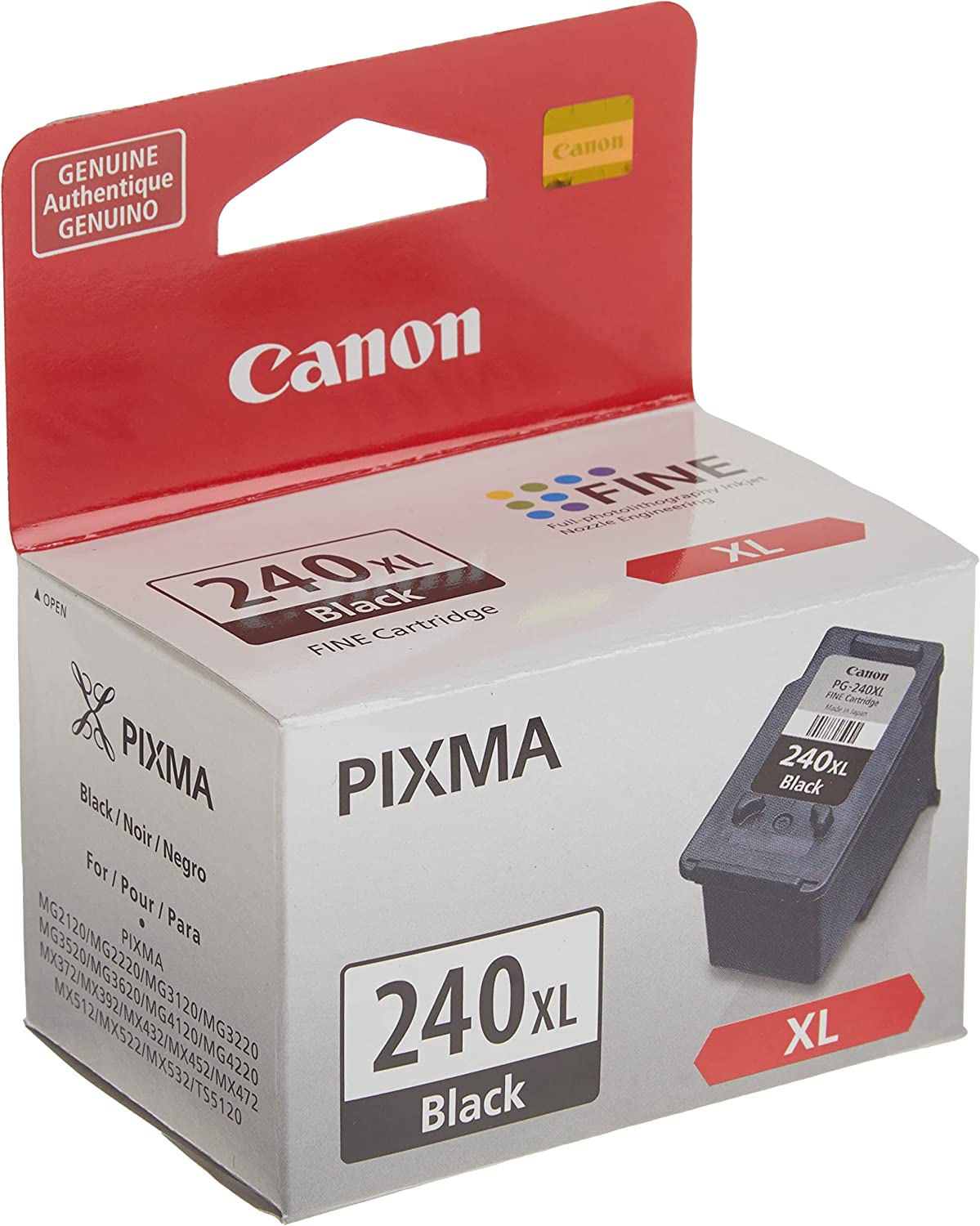 Canon PG-240 XXL Black Ink Cartridge & PG-240 XL Black Ink Catridge Compatible to Printer MG2120, MG3120, MG4120, MX512, MX432, MX372, MX522, MX452, MG3520, MG3620, MX472, MX532, TS5120 Black Ink + Black Ink