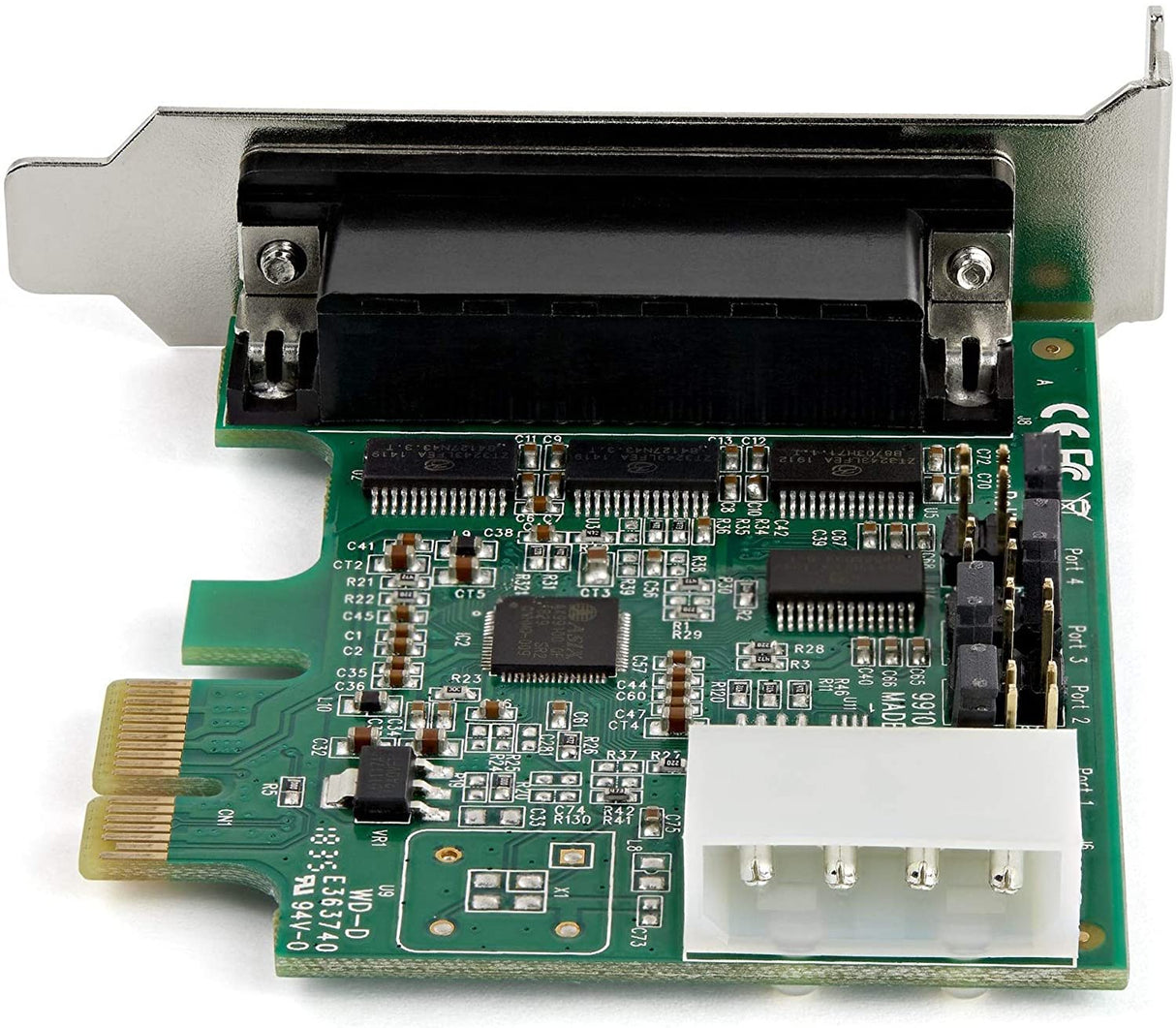 StarTech.com 4-port PCI Express RS232 Serial Adapter Card - PCIe RS232 Serial Host Controller Card - PCIe to Serial DB9 - 16950 UART - Low Profile Expansion Card - Windows & Linux (PEX4S953LP)