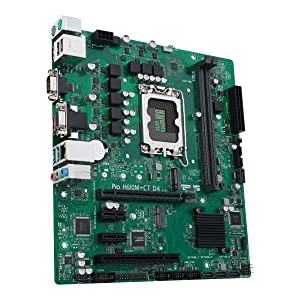 ASUS Pro H610M-CT D4-CSM LGA 1700(Intel 12th Gen&Intel vPro)TCO-optimized Commercial Motherboard( PCIe 4.0,DDR4, DP/HDMI/D-Sub,USB 3.2 Gen 2,M.2 E slot,TPM IC onboard,SMBUS,ACCE, Boot Defender)