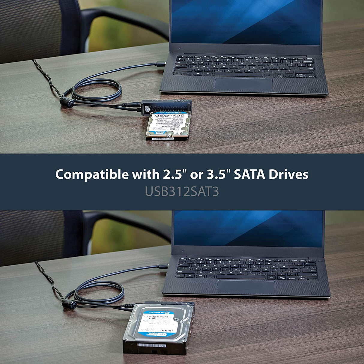 StarTech.com USB to SATA Adapter Cable - 2.5in and 3.5in Drives - USB 3.1 - 10Gbps - External Hard Drive Cable - Hard Drive Adapter Cable (USB312SAT3) USB 3.1 | 2.5" & 3.5" Cable