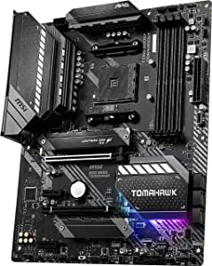 MSI MAG B550 TOMAHAWK Gaming Motherboard (AMD AM4, DDR4, PCIe 4.0, SATA 6Gb/s, M.2, USB 3.2 Gen 2, HDMI/DP, ATX, AMD Ryzen 5000 Series processors)