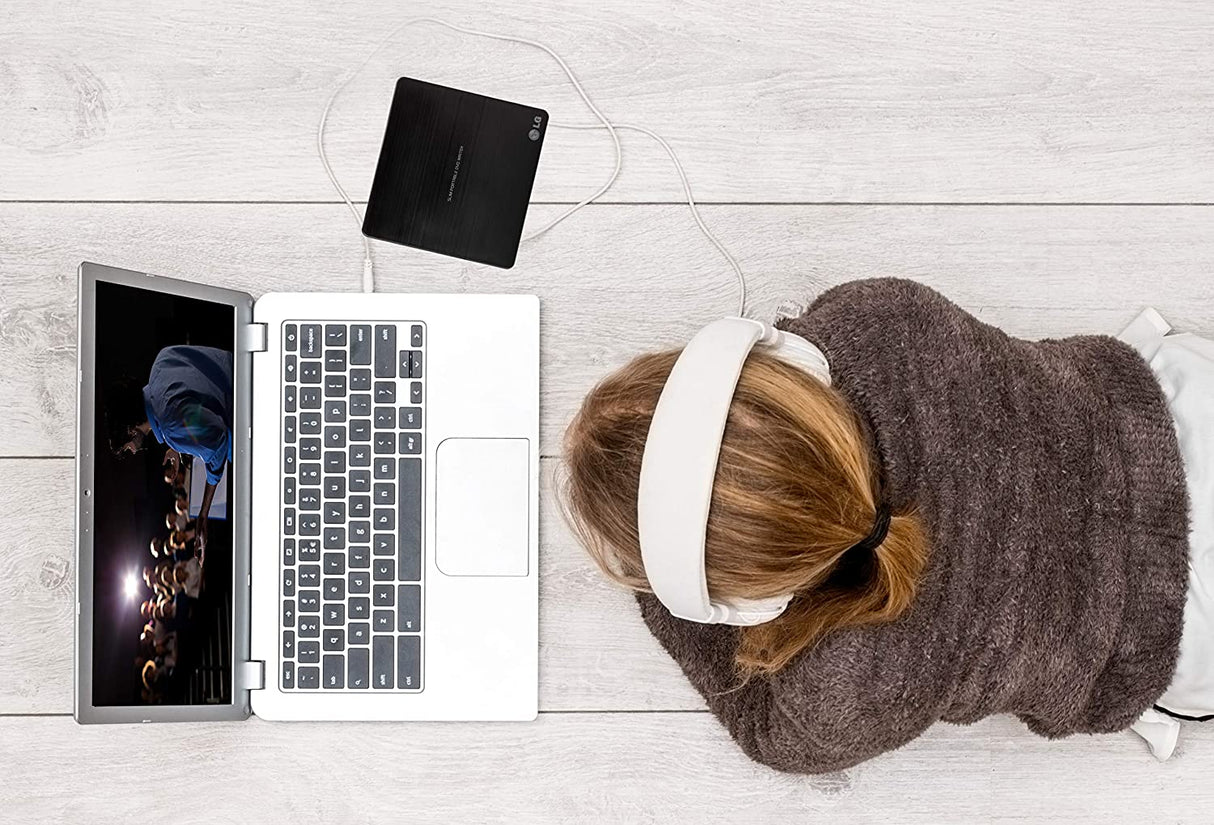 LG Electronics 8X USB 2.0 Super Multi Ultra Slim Portable DVD Rewriter External Drive with M-DISC Support for PC and Mac, Black (GP60NB50) Black Drive