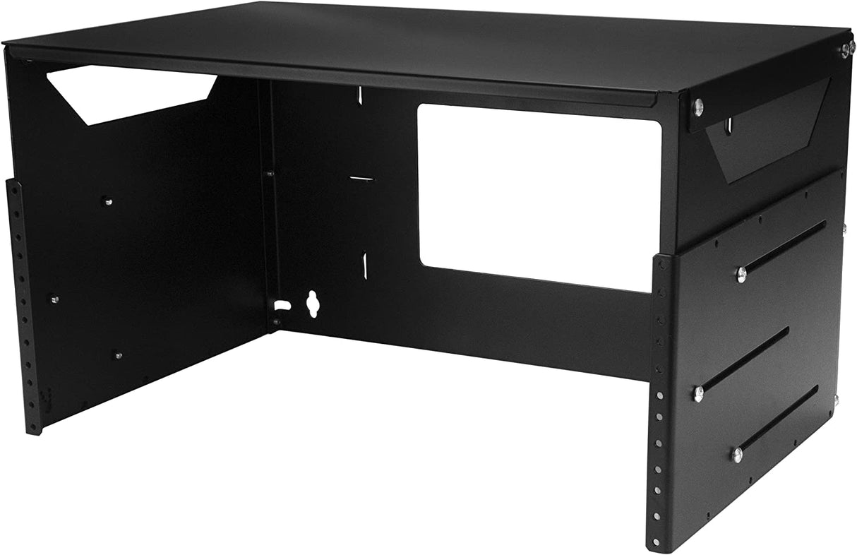 StarTech.com 4U Open Frame Wall Mount Network Rack w/ Built in Shelf - 2-Post Adjustable Depth (12" to 18") Equipment Rack - 75.2lbs (WALLSHELF4U) 4U Adjustable Depth w Shelf