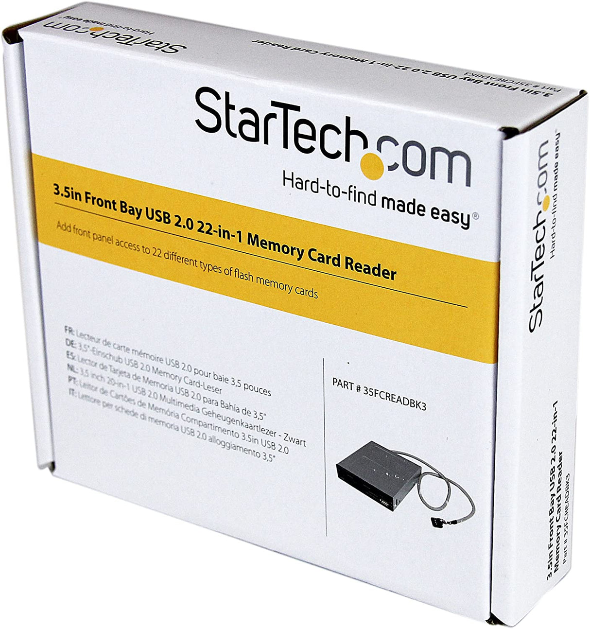 StarTech.com 3.5in Front Bay 22-in-1 USB 2.0 Internal Multi Media Memory Card Reader with Simultaneous Access - CF/SD/MMC/MS/xD - Black (35FCREADBK3) Multi-Card USB 2.0
