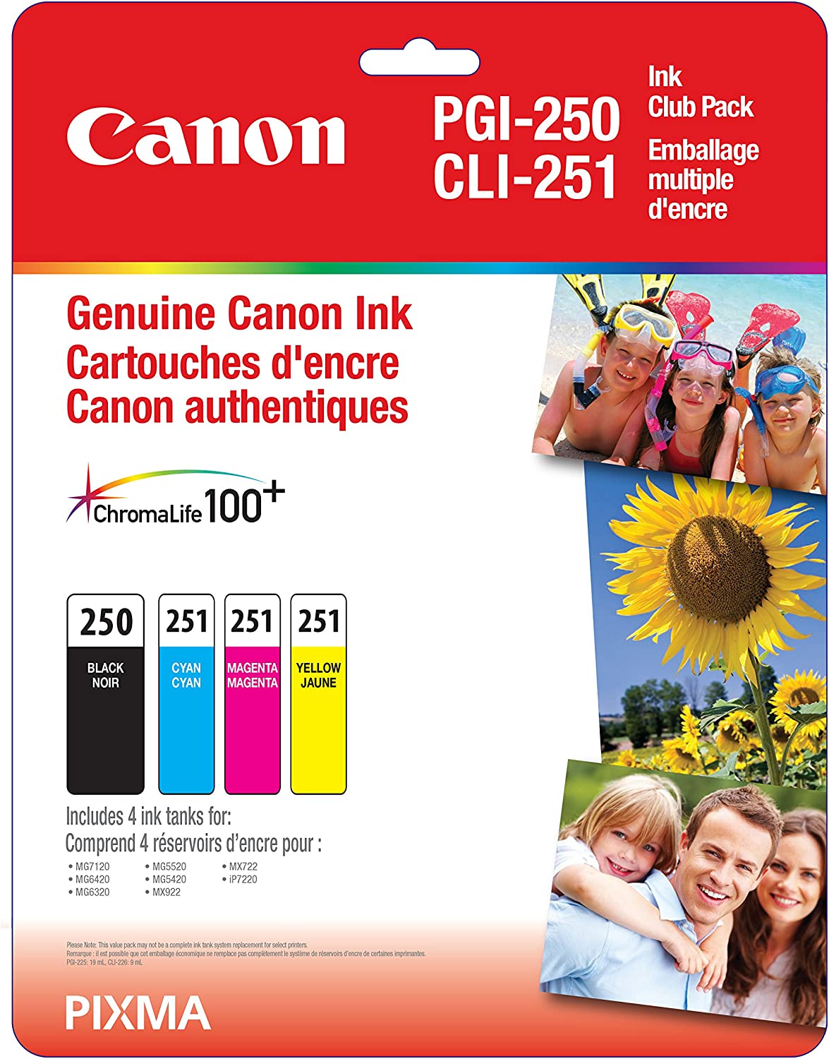 Canon Ink Pgi-250 Bk-cli-251 CMY Club Pack