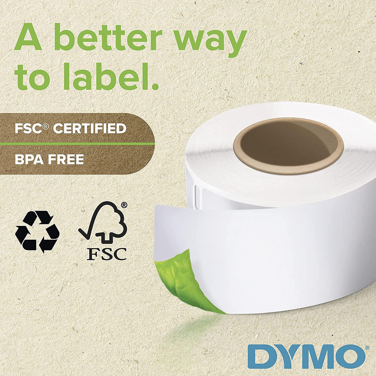 DYMO Authentic LW Extra-Small Multi-Purpose Labels for LabelWriter Label Printers, White, 1/2'' x 1'', 1 roll of 1,000 (30333) 1,000 labels Extra Small Multipurpose Labels Labels