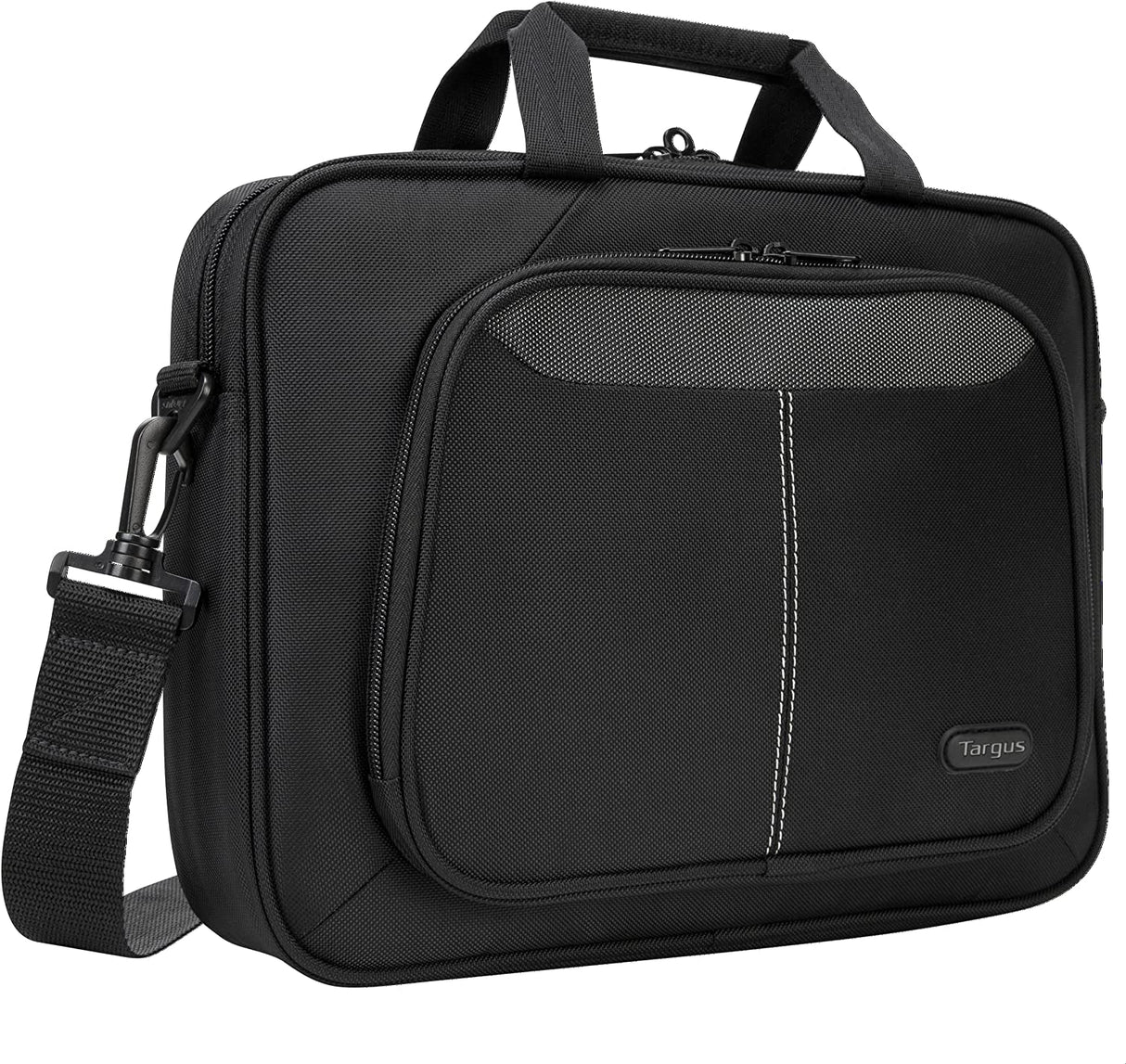 Targus Intellect Slim Slipcase Bag with Durable Water-Resistant Nylon, Two Large Exterior Pockets, Removable Shoulder Strap, Protective Sleeve for 12.1-Inch Laptop and Tablet, Black (TBT248US) Slim Slipcase 12.1 inch