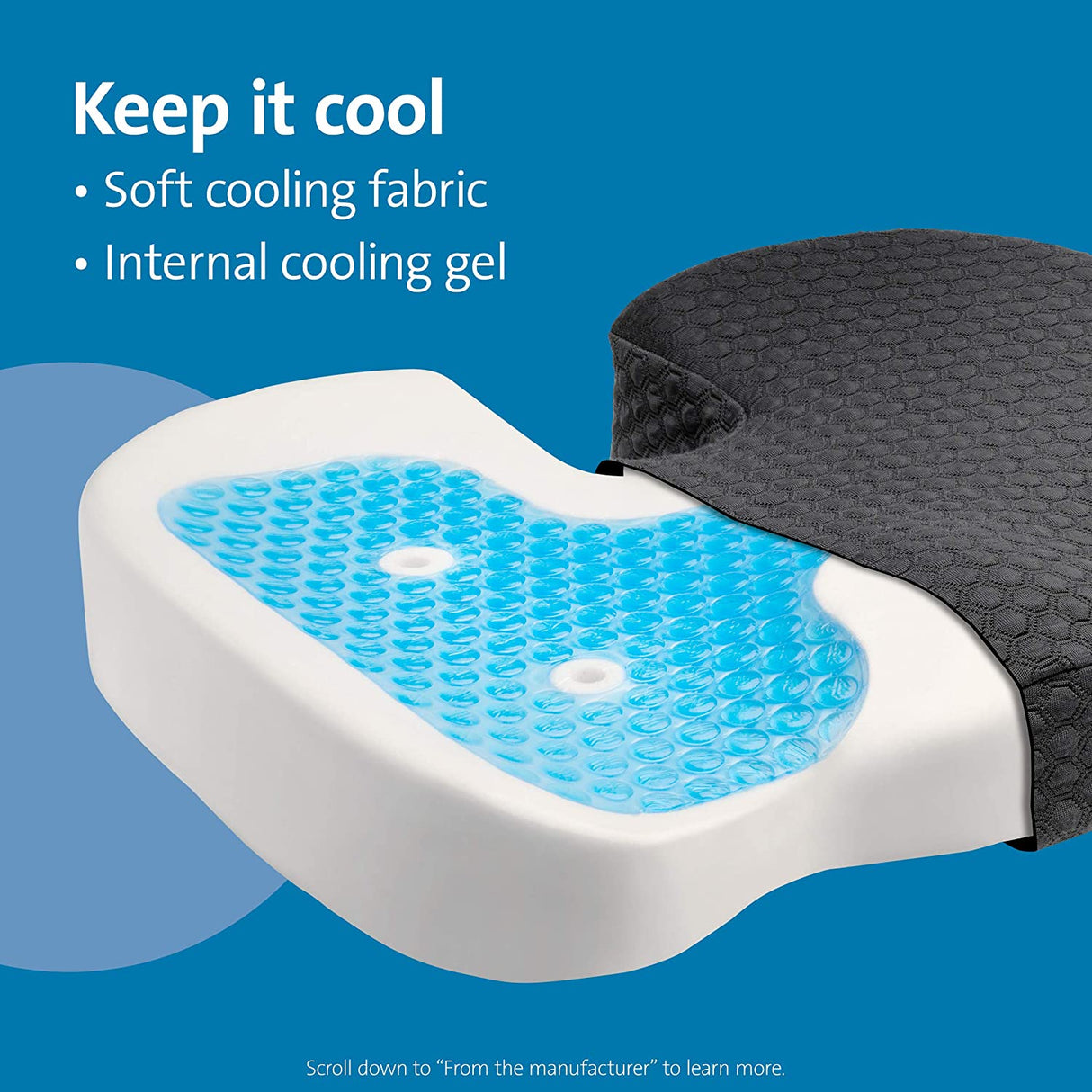 Kensington Cooling Gel; Cushion Seat Rest (K55807WW) Seat Cushion with Cool Gel
