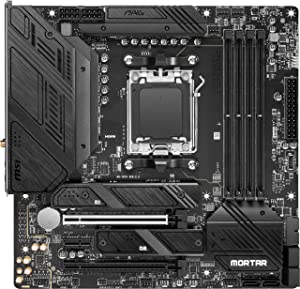 MSI MAG B650M Mortar WiFi Gaming Motherboard (AMD AM5, mATX, DDR5, PCIe 4.0, M.2, SATA 6Gb/s, USB 3.2 Gen 2, HDMI/DP, Wi-Fi 6E, AMD Ryzen 7000 Series Desktop Processors)