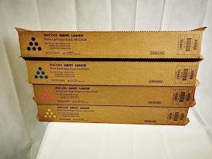 Genuine Ricoh 842251, 842252, 842253, 842254 Toner Cartridges (1 Set of 4) for Ricoh IM C3500 / C3000 + A Free Car Air Fresher