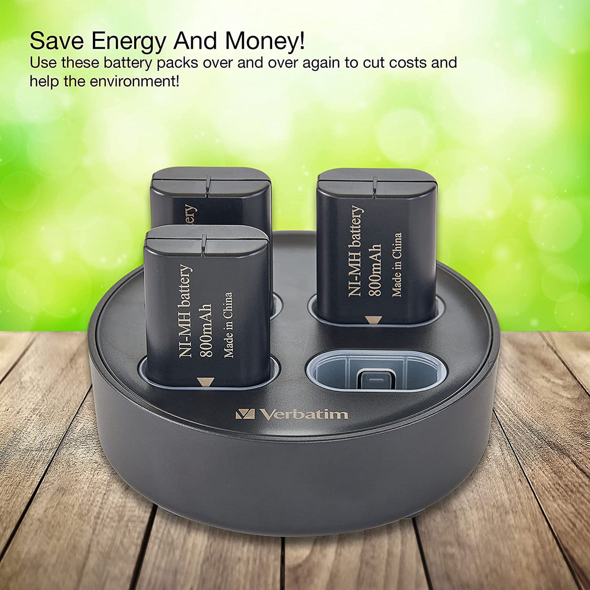 Verbatim Charging Stand with 4 x 800mAh Rechargable Battery Packs for use with Xbox Controllers Xbox Series X, Xbox Series S, Xbox One X, Xbox One S Charging Stand/Four Rechargeable Batteries
