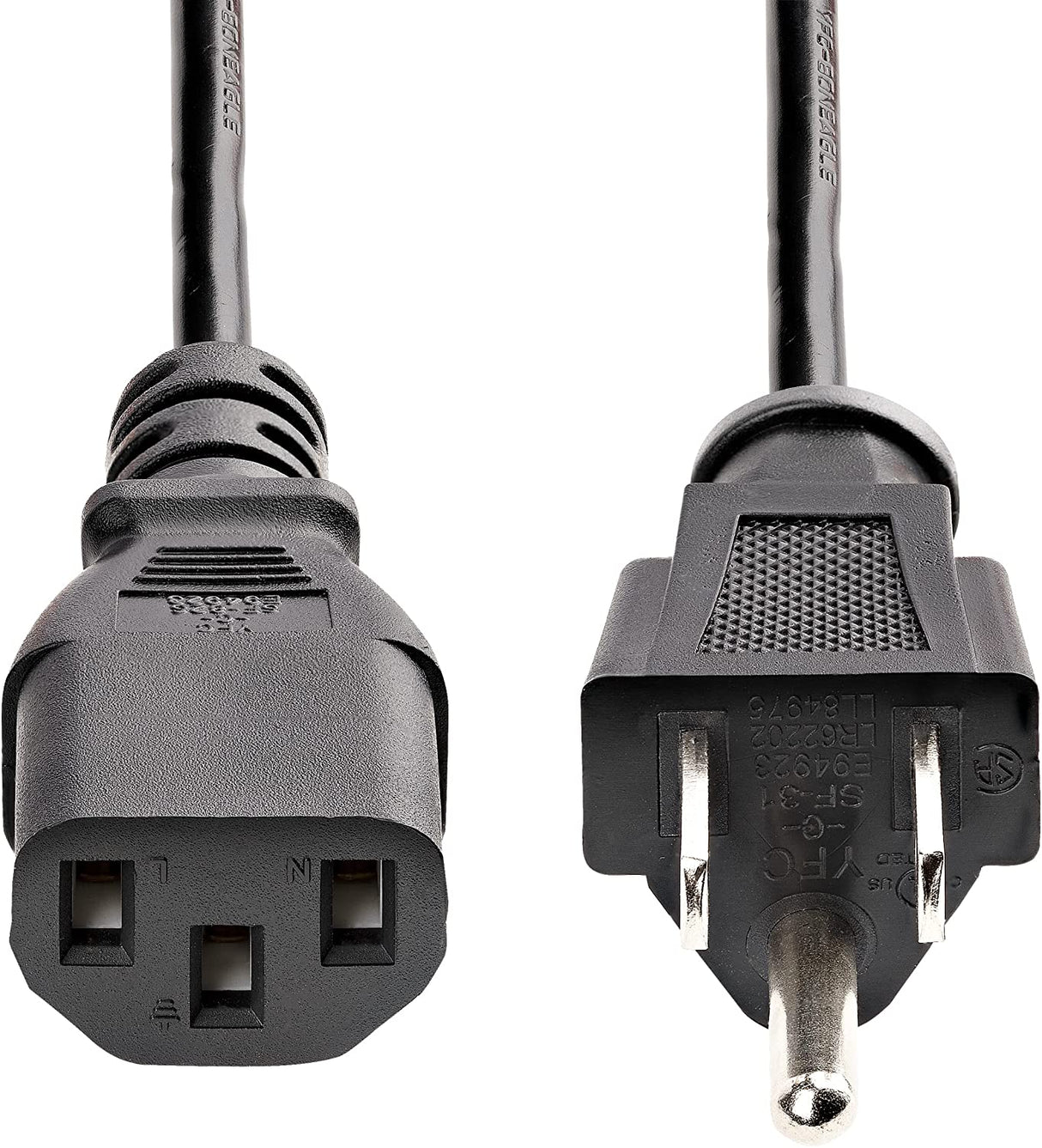 StarTech.com 25ft (7.6m) Computer Power Cord, NEMA 5-15P to C13, 10A 125V, 18AWG, Black Replacement AC Power Cord, Printer Power Cord, PC Power Supply Cable, Monitor Power Cable - UL Listed (PXT10125) 25 ft/7.5 m 1 Pack