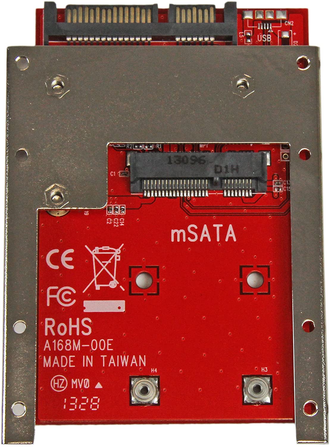 StarTech.com mSATA SSD to 2.5in SATA Adapter Converter - mSATA to SATA Adapter for 2.5in bay with Open Frame Bracket and 7mm Drive Height (SAT32MSAT257) 2.5" SATA mSATA Drive
