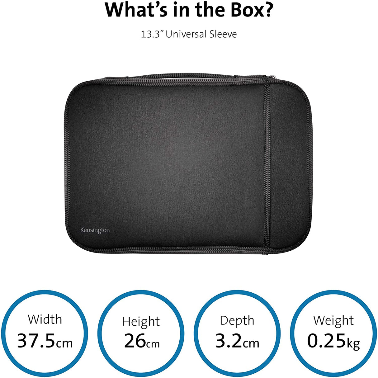 Kensington 14-Inch Laptop Chromebook Sleeve with Storage Pocket (K62610WW),Black 14"