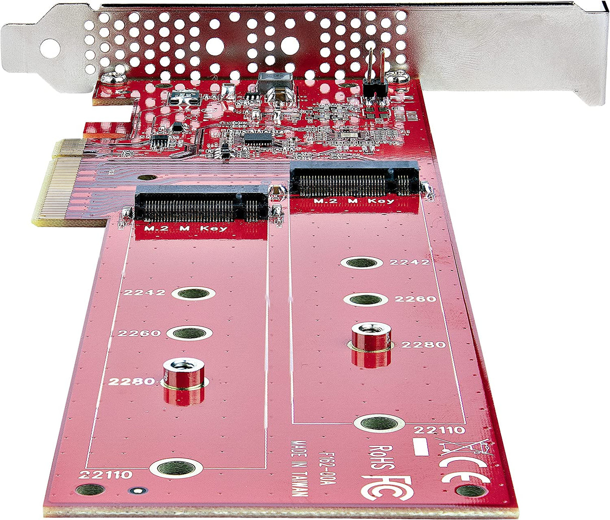 StarTech.com Dual M.2 PCIe SSD Adapter Card, PCIe x8 / x16 to Dual NVMe or AHCI M.2 SSDs, PCI Express 4.0, 7.8GBps/Drive, Bifurcation Required - Windows/Linux Compatible (DUAL-M2-PCIE-CARD-B)