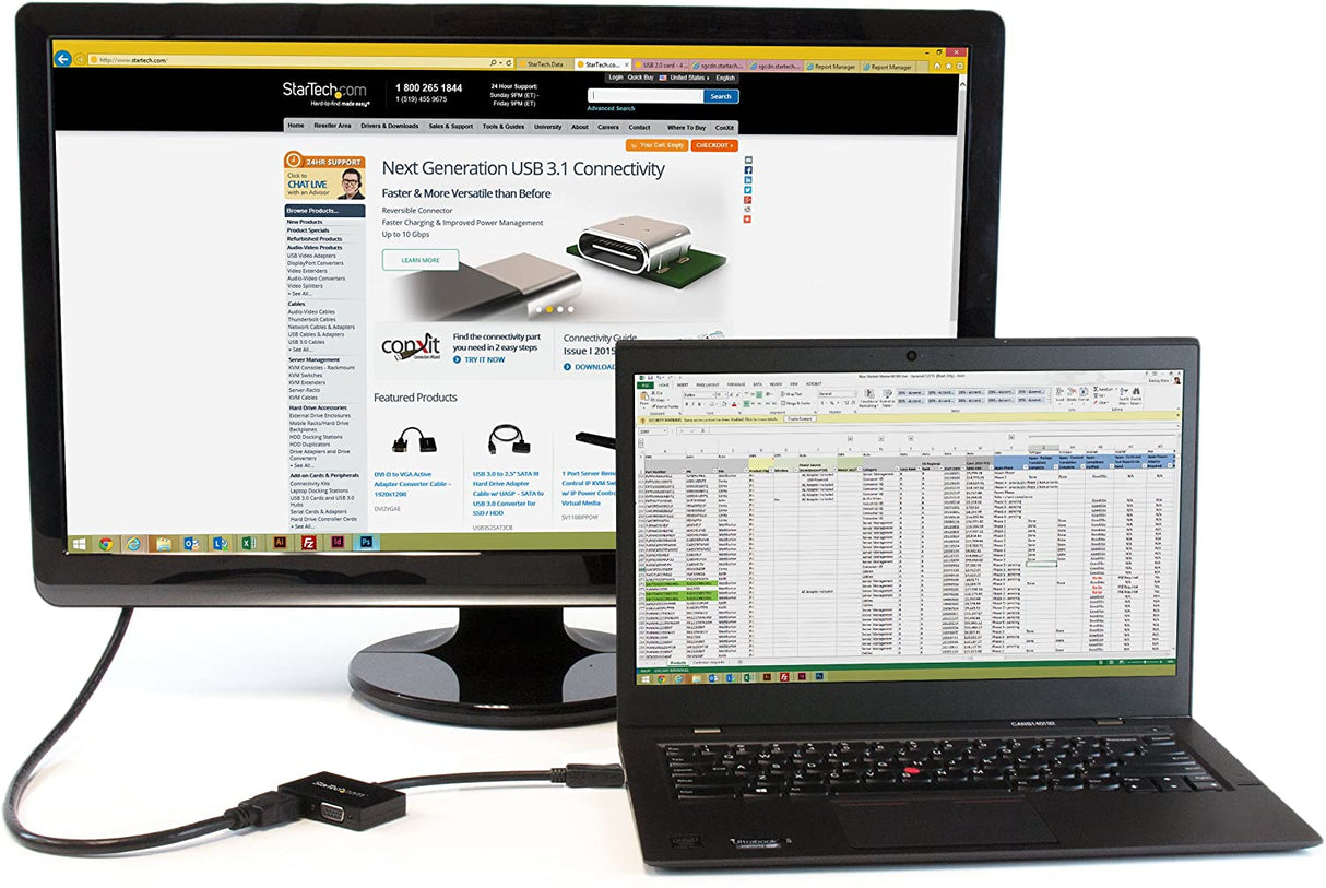 StarTech.com 2 in 1 Displayport Adapter - DisplayPort to HDMI or VGA - DisplayPort Adapter - 1920x1200 - Travel Adapter (DP2HDVGA) VGA - HDMI (Black) DisplayPort (Input)