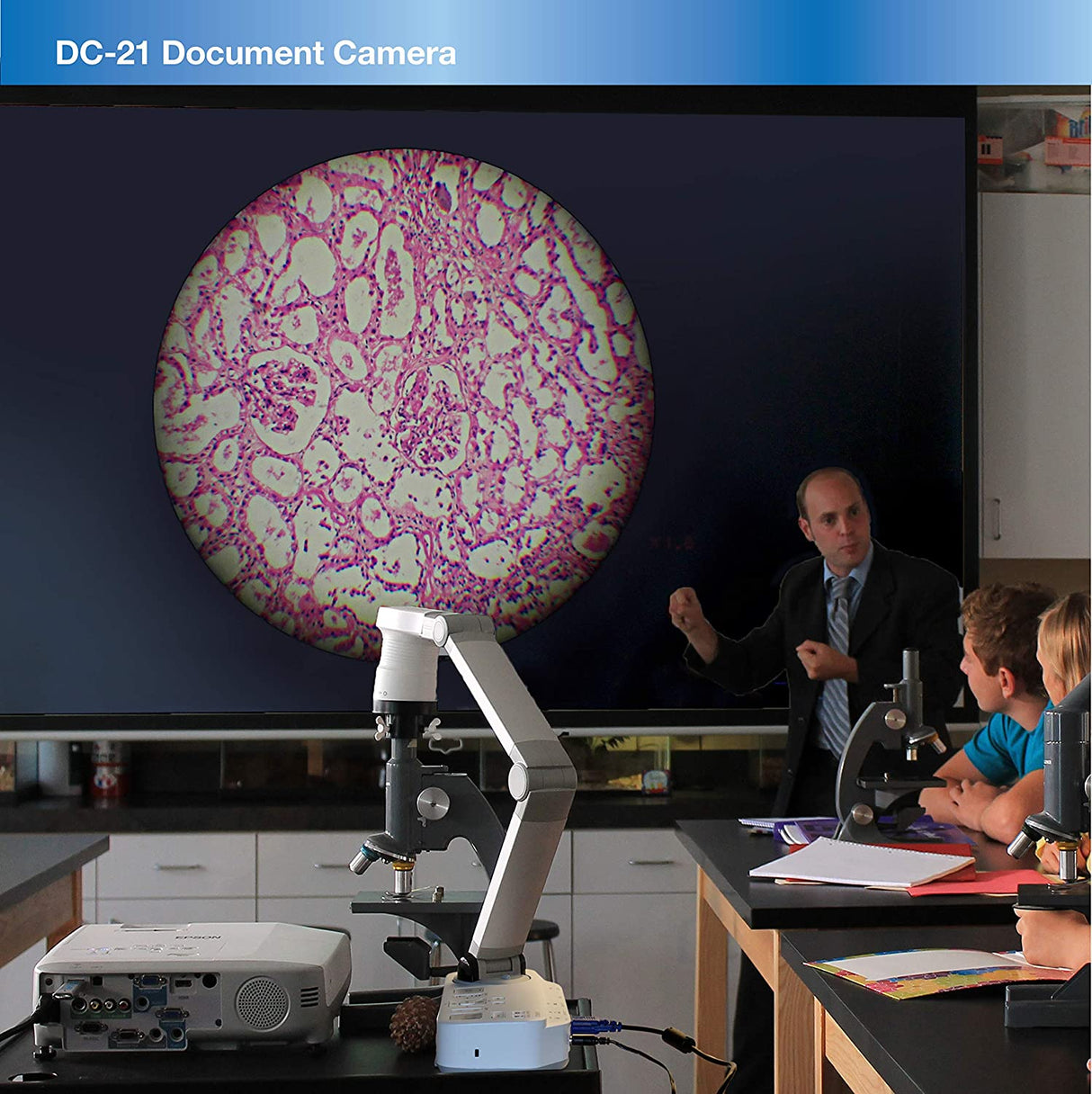 Epson DC-21 High-Definition Document Camera with HDMI, 12x Optical Zoom, 10x Digital Zoom and 1080p Resolution DC-21 - 1080p, 12x Optical Zoom