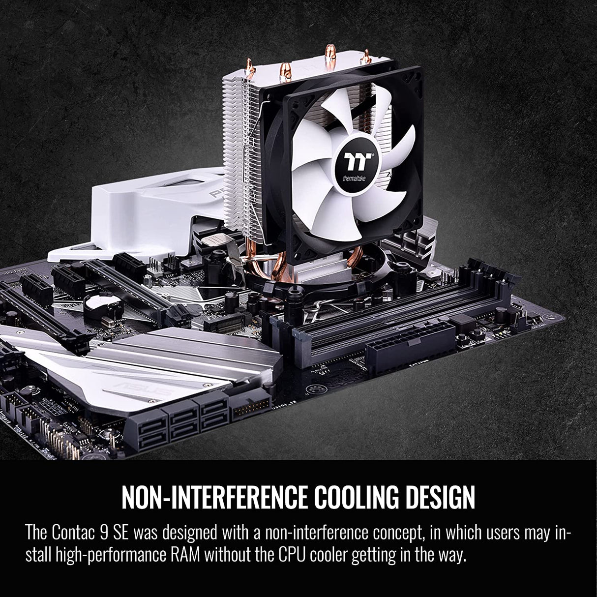 Thermaltake Contac 9 SE CPU Cooler, 120W Cooling Power, 92mm PWM Fan, Support Intel LGA 1700/ AMD AM4, CL-P106-AL09WT-A