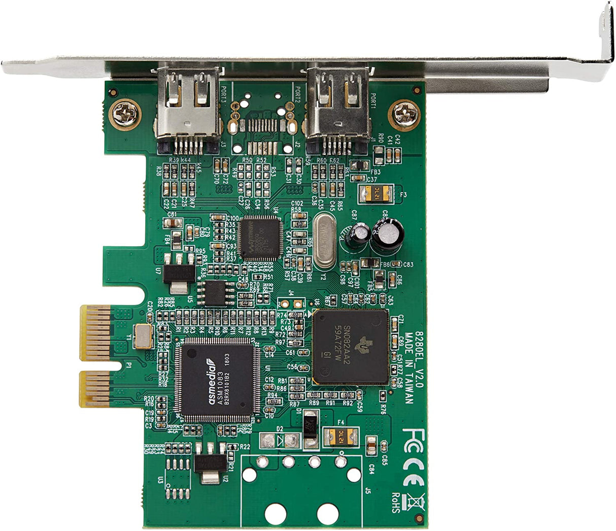StarTech.com 2 Port PCI Express FireWire Card - 1394a Firewire - TI TSB82AA2 Chipset - Windows & Mac Compatible (PEX1394A2V2)