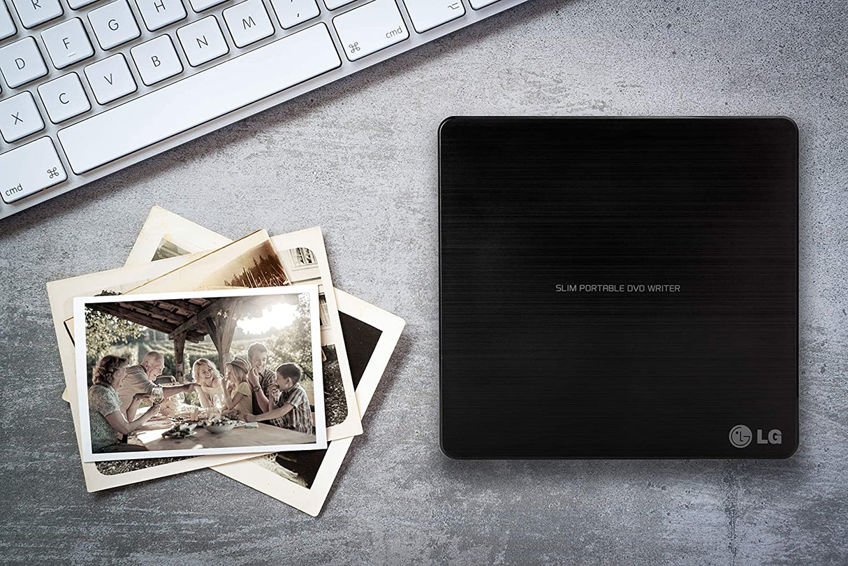 LG Electronics 8X USB 2.0 Super Multi Ultra Slim Portable DVD Rewriter External Drive with M-DISC Support for PC and Mac, Black (GP60NB50) Black Drive