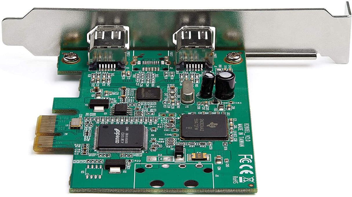 StarTech.com 2 Port PCI Express FireWire Card - 1394a Firewire - TI TSB82AA2 Chipset - Windows & Mac Compatible (PEX1394A2V2)