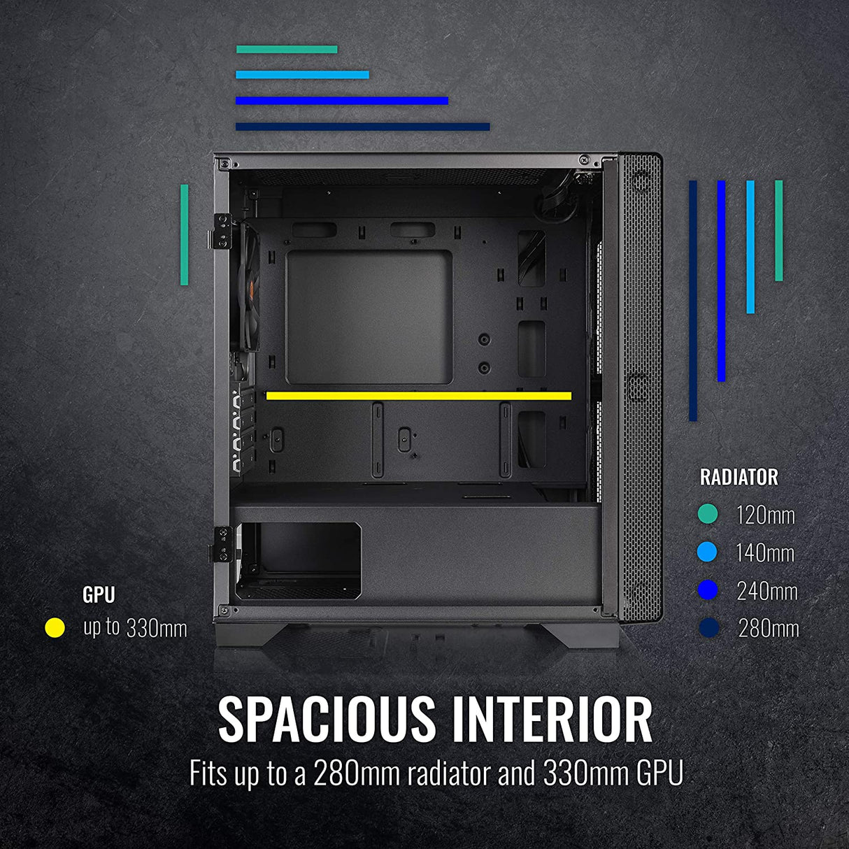 Thermaltake CA-1Q9-00S1WN-00 S100 Tempered Glass Black Edition Micro-ATX Mini-Tower Computer Case with 120mm Rear Fan Pre-Installed S100 Black