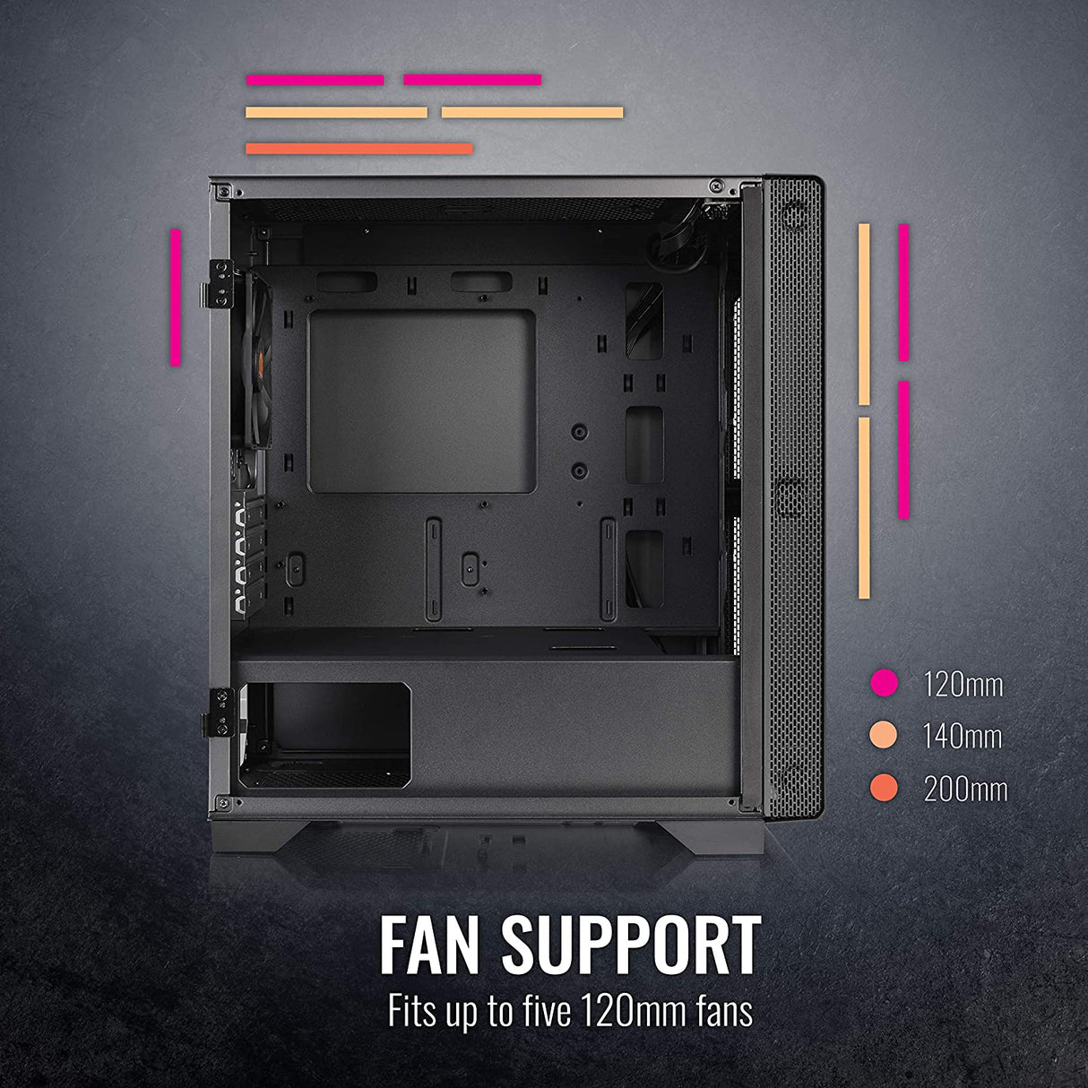 Thermaltake CA-1Q9-00S1WN-00 S100 Tempered Glass Black Edition Micro-ATX Mini-Tower Computer Case with 120mm Rear Fan Pre-Installed S100 Black