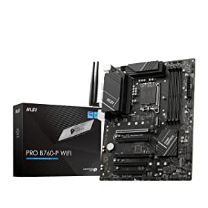 MSI PRO B760-P WiFi ProSeries Motherboard (Supports 12th/13th Gen Intel Processors, LGA 1700, DDR5, PCIe 4.0, M.2, 2.5Gbps LAN, USB 3.2 Gen2, Wi-Fi 6E, ATX) ATX PRO B760-P WIFI