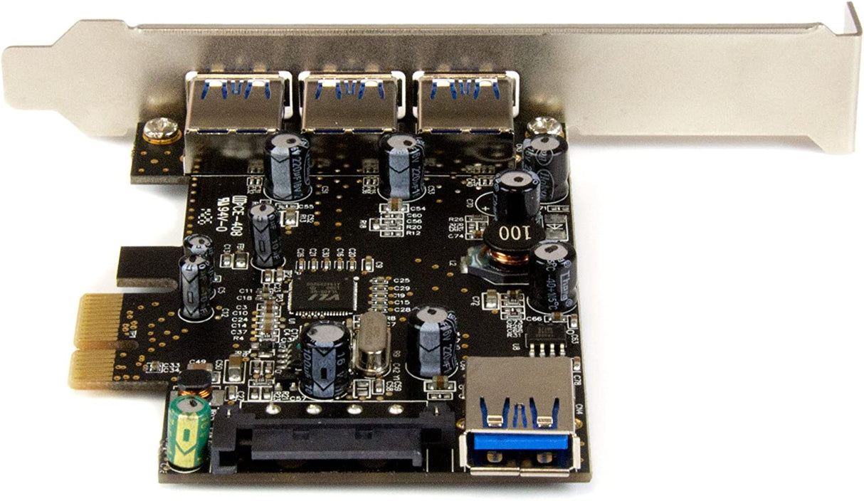 StarTech.com 4 Port PCI Express USB 3.0 Card - 3 External and 1 Internal - Native OS Support in Windows 8 and 7 - Standard and Low-Profile (PEXUSB3S42)