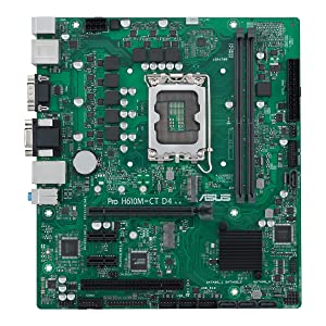 ASUS Pro H610M-CT D4-CSM LGA 1700(Intel 12th Gen&Intel vPro)TCO-optimized Commercial Motherboard( PCIe 4.0,DDR4, DP/HDMI/D-Sub,USB 3.2 Gen 2,M.2 E slot,TPM IC onboard,SMBUS,ACCE, Boot Defender)